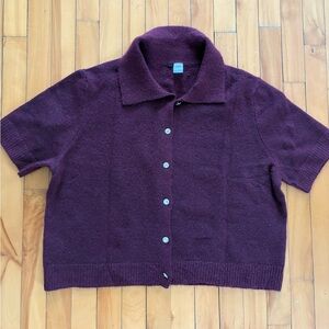 NWOT short sleeve cardigan with rhinestone buttons